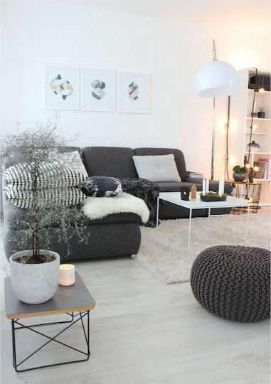 Bean Bag Stool Waterproof Anthracite 50x50x35cm
