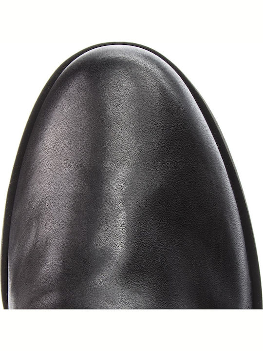 Iman Δερμάτινα Γυναικεία Oxfords σε Μαύρο Χρώμα