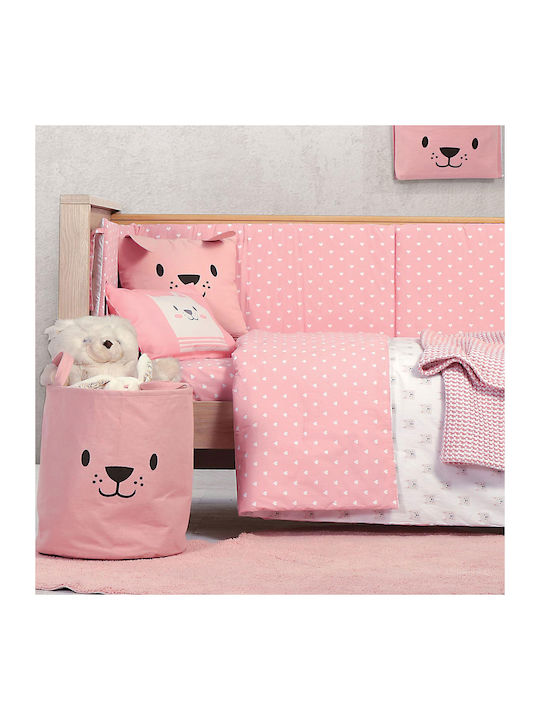 Nef-Nef Homeware Cotton Baby Quilt Cat 110x140cm Pink