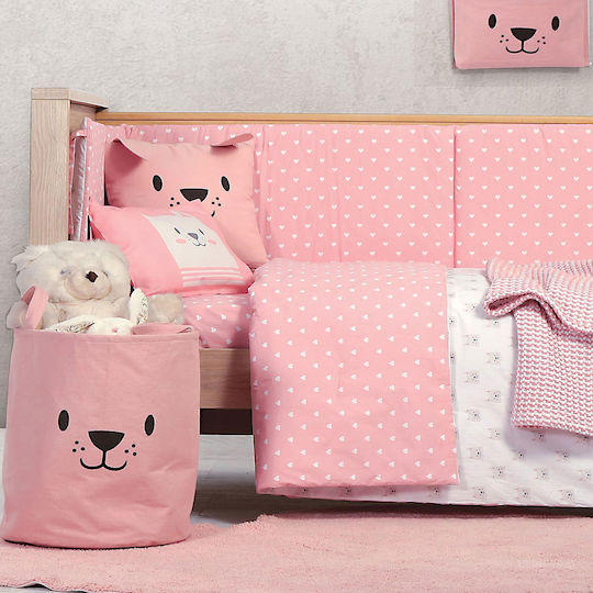 Nef-Nef Homeware Cat Бебешка кувертюра Памук Розов 110x140см