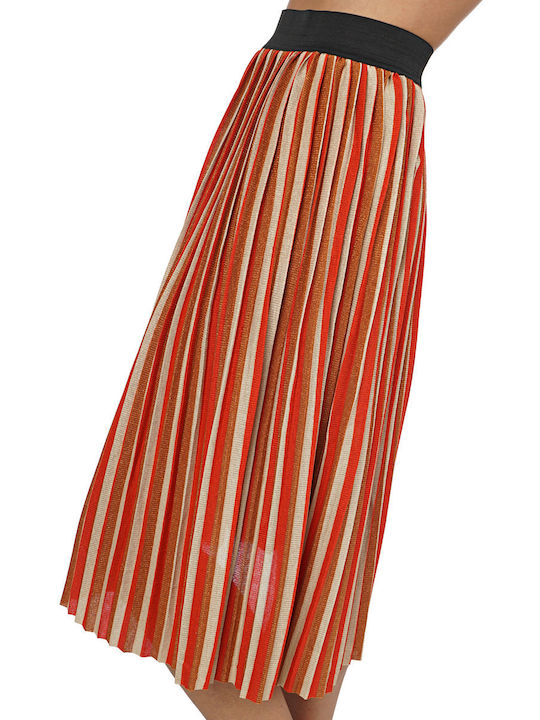 High-waisted Midi Skirt Multicolored