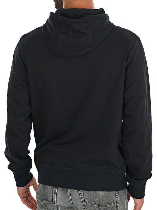 New Balance Essentials Stacked Logo Men's Sweatshirt with Hood and Pockets Black