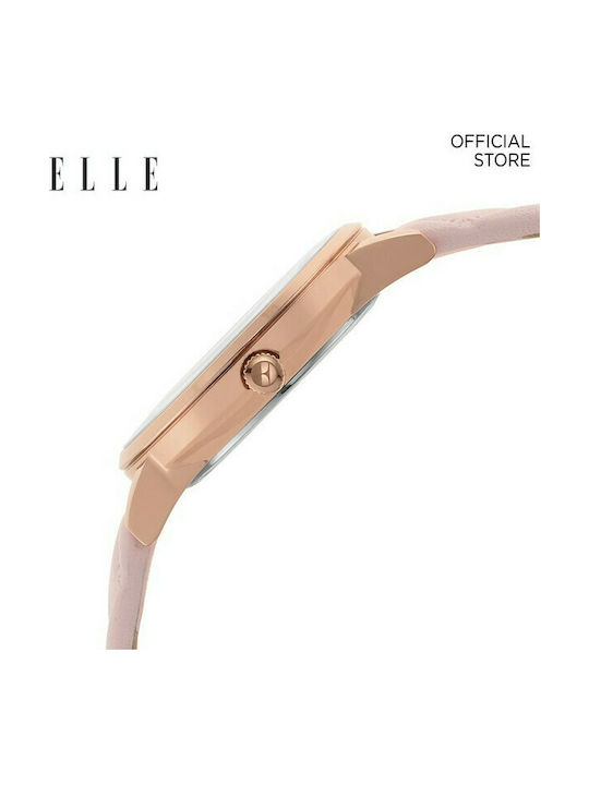 Elle Time & Jewelry Ceas cu Roz Curea de Piele ELL21048