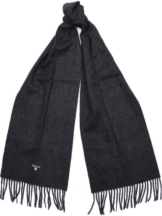 Plain Lambswool Men's Wool Scarf Gray