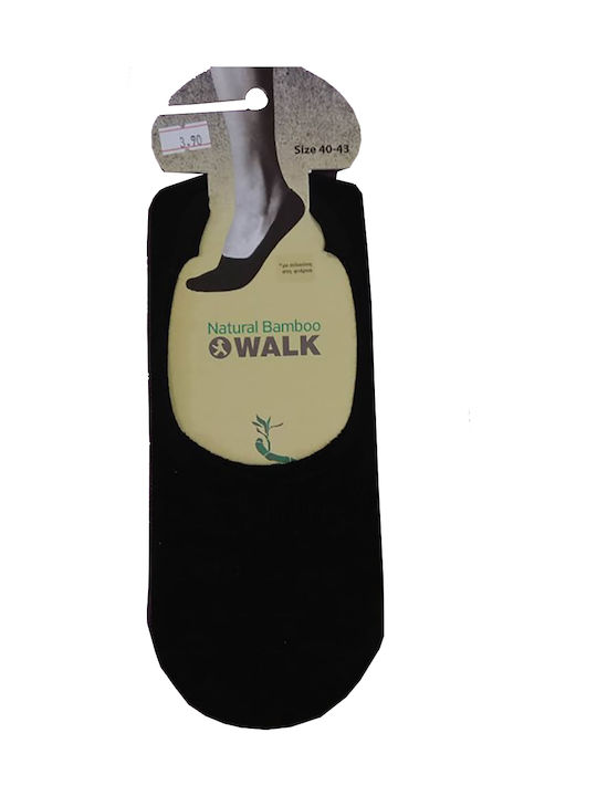 Walk Ανδρικές Μονόχρωμες Κάλτσες Μαύρες