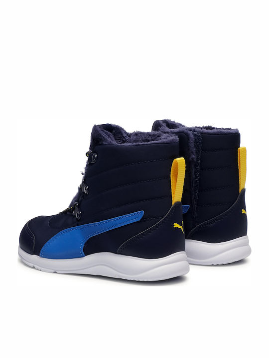 Fun Racer Παιδικά Μποτάκια Χιονιού με Κορδόνια Navy Μπλε