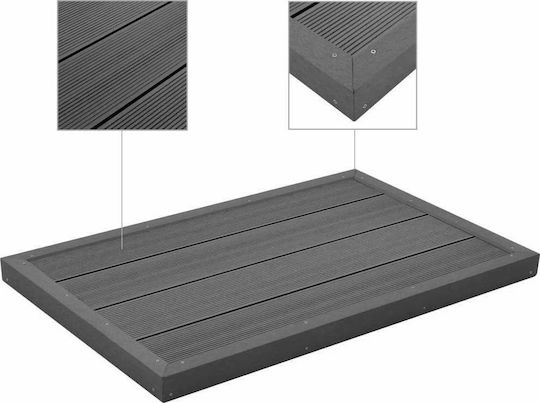 vidaXL Pad Pentru Piscină Din Lemn 5.5x101x63cm Gri