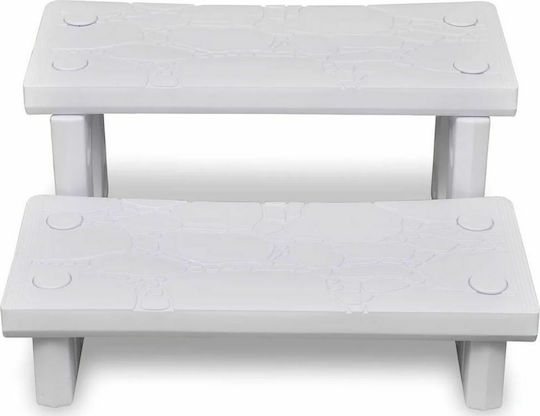 vidaXL Σκαλοπάτι Πισίνας από Πλαστικό 34x70x65εκ. Λευκό