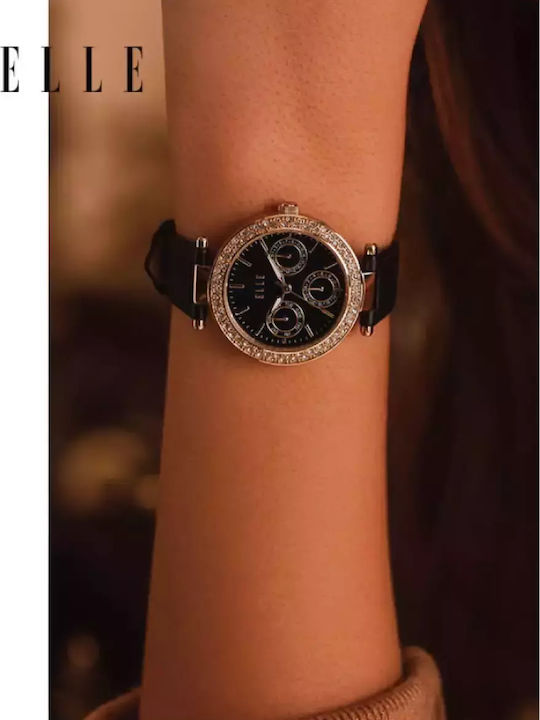 Elle Time & Jewelry Ρολόι Μπαταρίας με Δερμάτινο Λουράκι