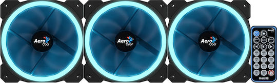 Aerocool Orbit RC RGB Case Fan 120mm (1200rpm / 55.9cfm) με Σύνδεση 3-Pin 3τμχ