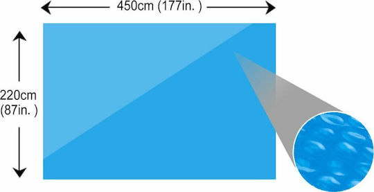 vidaXL Solar Rectangular Pool Cover from Polyethylene Blue 450x220cm 1pcs