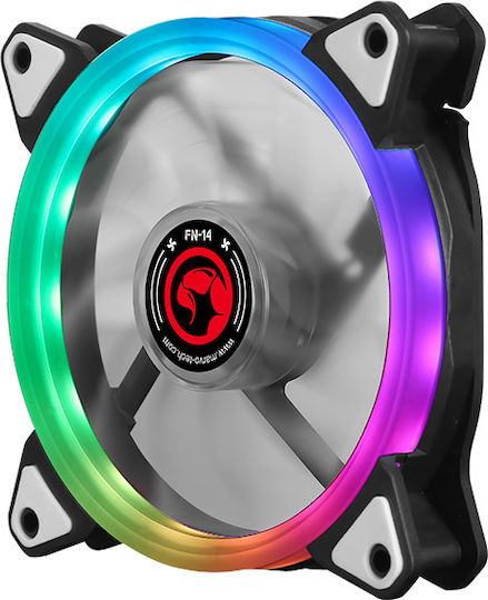 Marvo FN-14 Case Fan 120mm (1100rpm / 30.82cfm) with RGB Lighting and 4-Pin Molex Connection