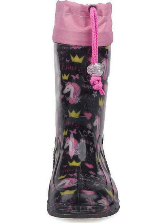 Cizme de cauciuc pentru copii Unicorn Negre