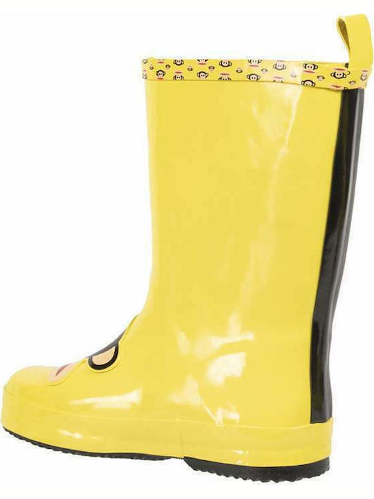 Kids Wellies Paul Face Yellow