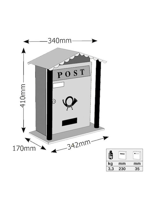 Viometal LTD Monaco Outdoor Mailbox 34x34.2x41cm