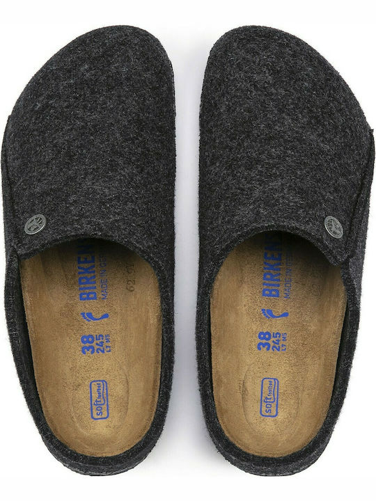 Birkenstock Zermatt Χειμερινές Ανδρικές Παντόφλες Γκρι