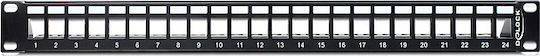 DeLock Patch Panel Keystone for Rack 1U 19" with 24 Ports Black