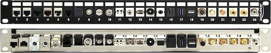 DeLock Patch Panel Keystone for Rack 1U 19" with 24 Ports Black
