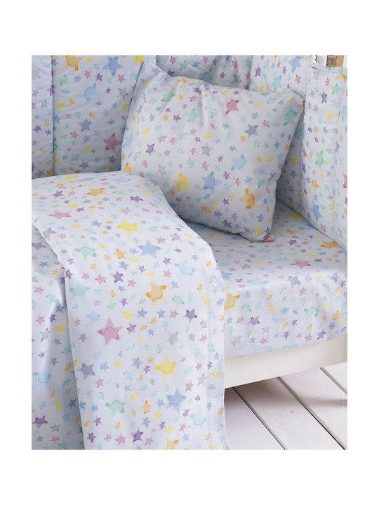 Rythmos Set Copertă de Pătuț cu Față de Pernă Glow Albastră 110x160cm.