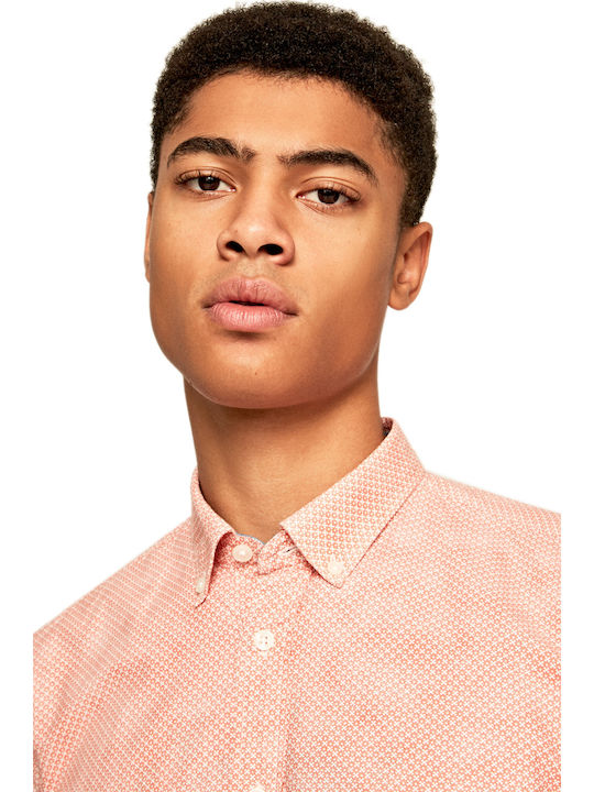Lewis Long-sleeved Cotton Shirt Orange