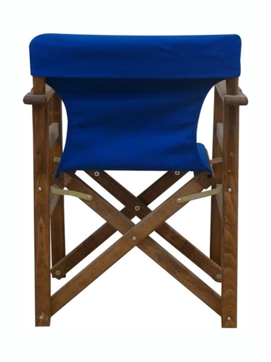 Director's Chair Wooden Torino Walnut - Blue 59x51x85cm
