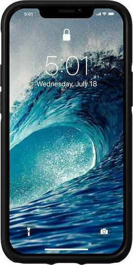 Nomad Rugged Back Cover Piele 2mm cu Curea Impermeabil Negru (iPhone 12 mini)
