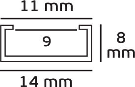 VK Lighting На открито Алуминиев Профил за LED Лента 200x1.4x0.8см.