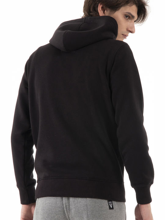 Magnetic North Men's Sweatshirt with Hood and Pockets Black