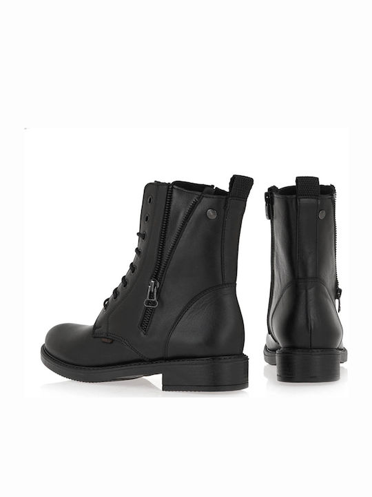 Leather Women's Ankle Boots Black 0267