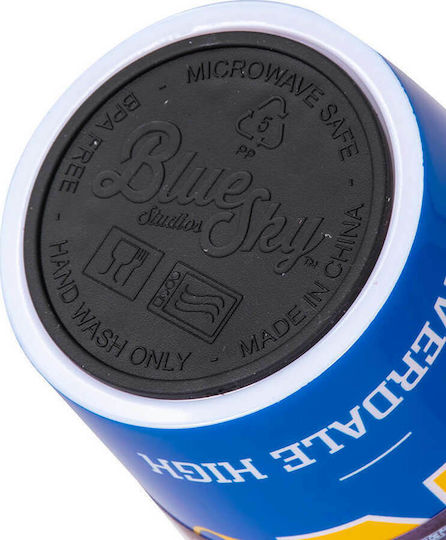Blue Sky Studios Riverdale Screw Top Glass Thermos Stainless Steel BPA Free 450ml Blue with Mouthpiece