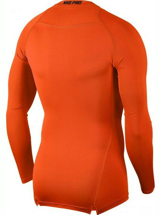Nike Pro Top Ανδρική Ισοθερμική Μακρυμάνικη Μπλούζα Compression Πορτοκαλί