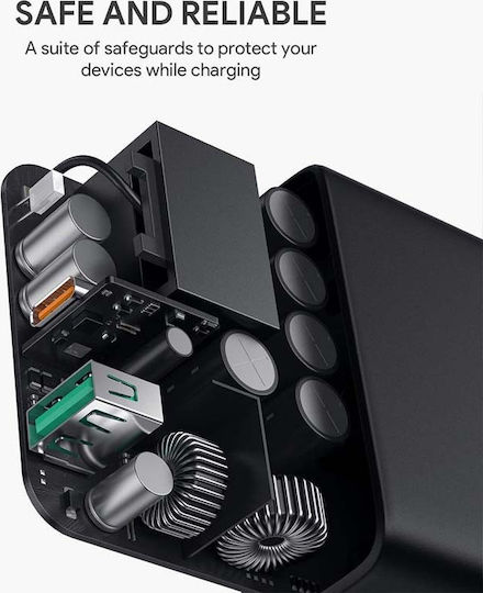 Aukey Φορτιστής Χωρίς Καλώδιο με Θύρα USB-A και Θύρα USB-C 60W Power Delivery Μαύρος (PA-D3)