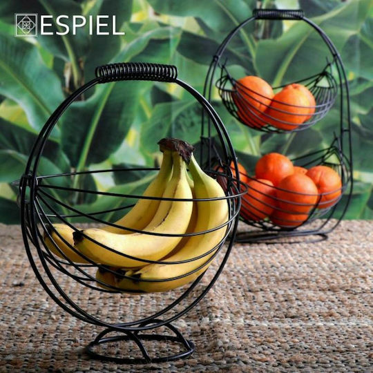 Espiel Φρουτιέρα Μεταλλική Μαύρη 35x19x44εκ.