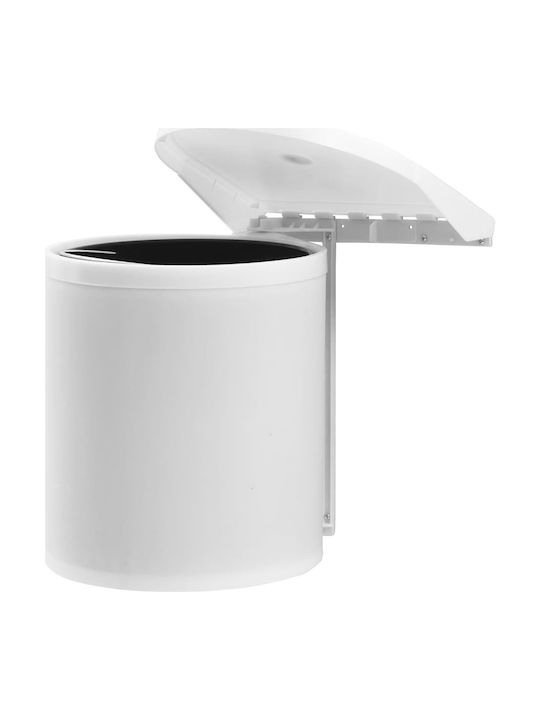 vidaXL Waste Bin Waste Plastic for Cabinet White 12lt 1pcs