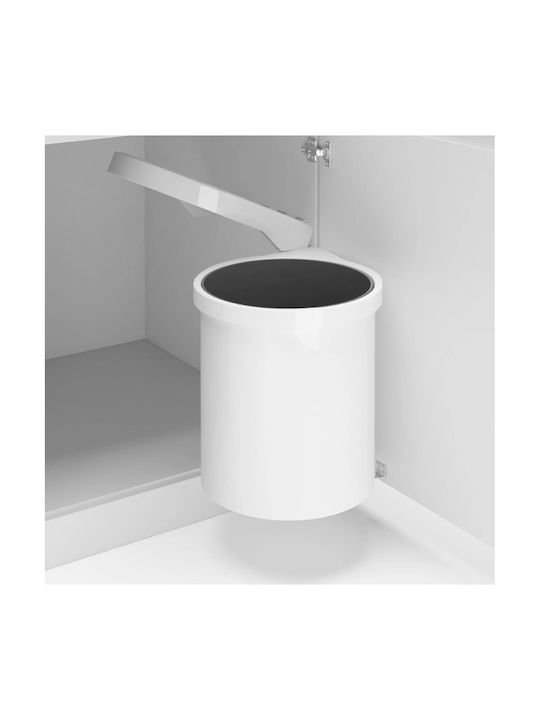 vidaXL Waste Bin Waste Plastic for Cabinet White 12lt 1pcs