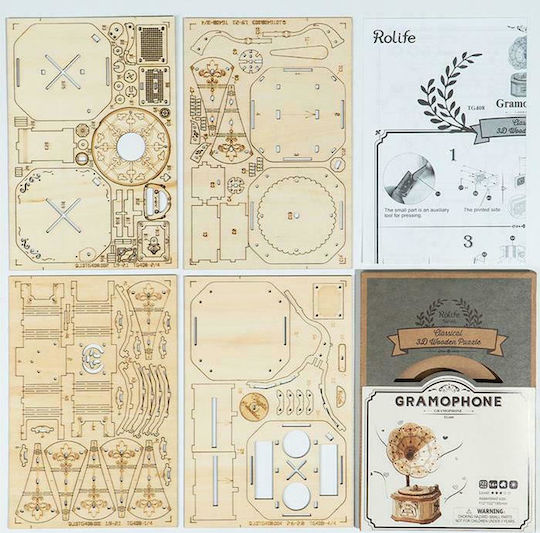 Robotime Wooden Construction Toy Gramophone Rolife for Children 14+ years old+ Years