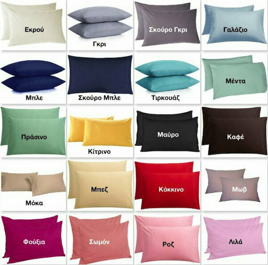 Lino Home Jane Σετ Μαξιλαροθήκες με Φάσα Aqua 50x70εκ.