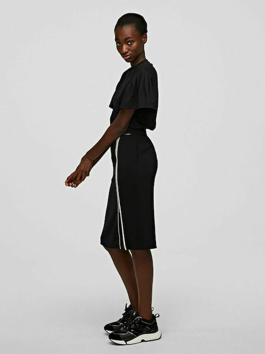 High-waisted Midi Skirt Black