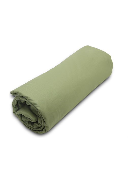 Sunshine Sheet King Size with Elastic 180x200+20cm. Menta 152 Olive 11