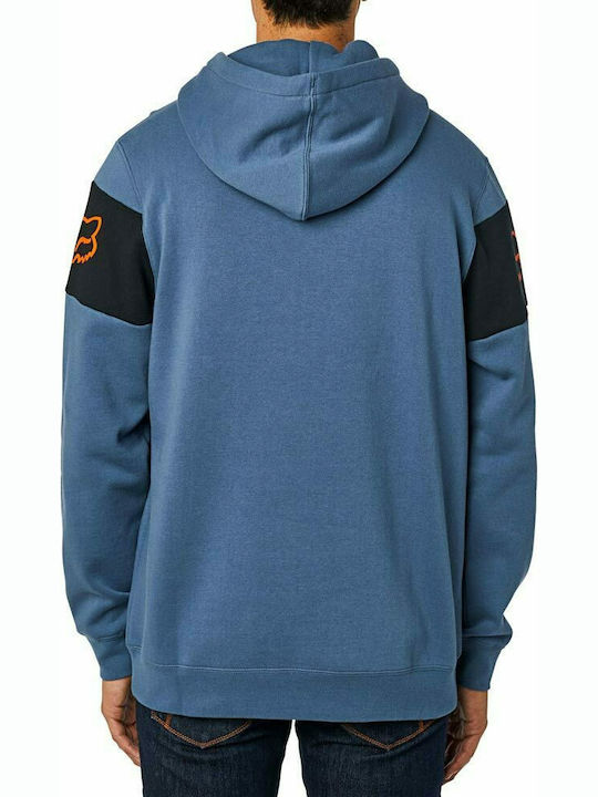 Fox Official Ανδρικό Φούτερ με Κουκούλα και Τσέπες Fleece Μπλε