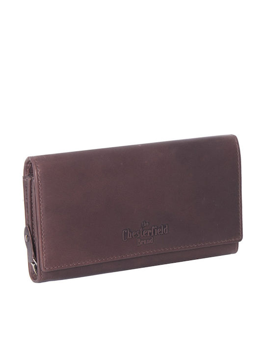 Large Leather Women's Wallet Classic with RFID Brown