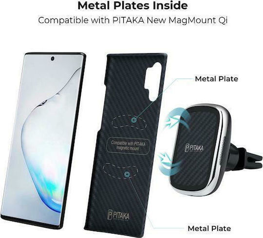 Pitaka Magcase Aramid Kevlar Back Cover Aramid Fiber 0.85mm Μαύρο (Galaxy Note 20)