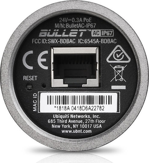 Ubiquiti Bullet AC Dual-Band IP67 Access Point Κεραίας BulletAC-IP67 AC-IP67