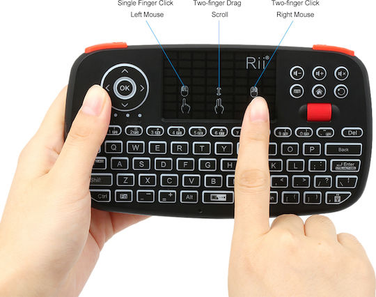 Riitek i4 Ασύρματο Bluetooth Πληκτρολόγιο με Touchpad Αγγλικό US