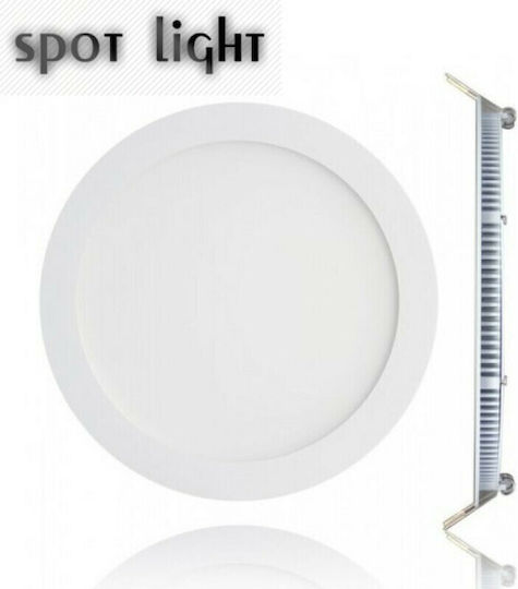 Spot Light Кръгла Вграден LED Панел 24W с Неутрално бяло Светлина 4000К 24см.