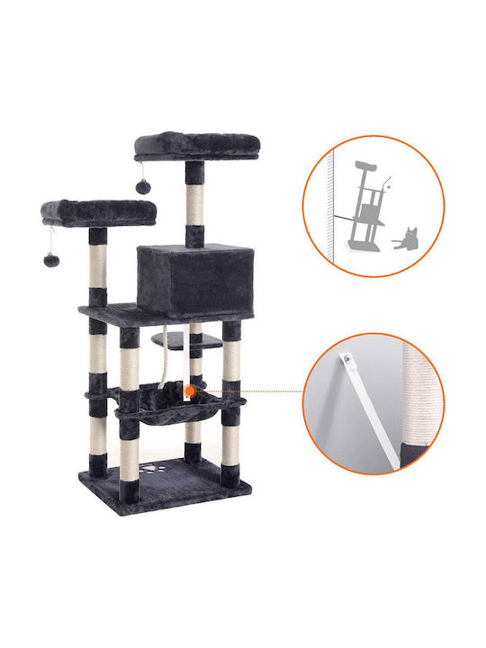 Feandrea Scratching Post Cat Trees Gray 6 levels 55x45x143cm