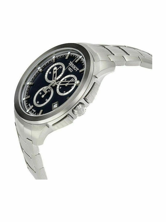 Tissot Мъжки Часовник 43мм Хронограф На Батерия със Сребрист Металик Гривна