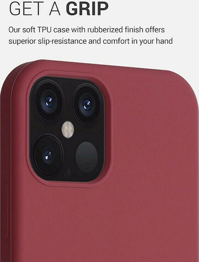 KWmobile Flexible Rubber Back Cover Silicone Red (iPhone 12 / 12 Pro)