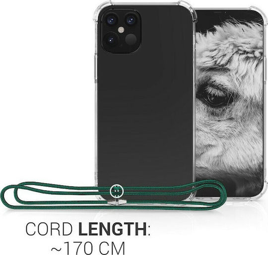 KWmobile Crossbody Back Cover Silicone with Strap Transparent (iPhone 12 / 12 Pro)