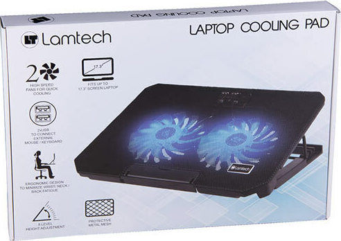Lamtech Cooling Pad για Laptop έως 17.3" με 2 Ανεμιστήρες και Φωτισμό (LAM021516)